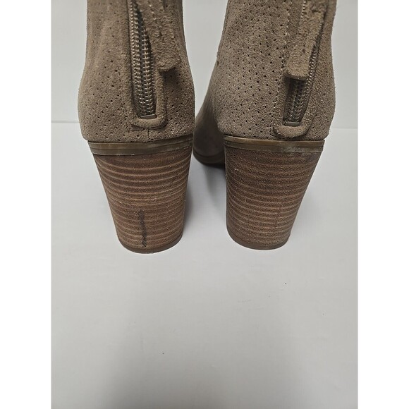 Franco Sarto Women's Goldie Sandal Boot Size 9 Block Heel Open Toe Tan Suede - Picture 5 of 12